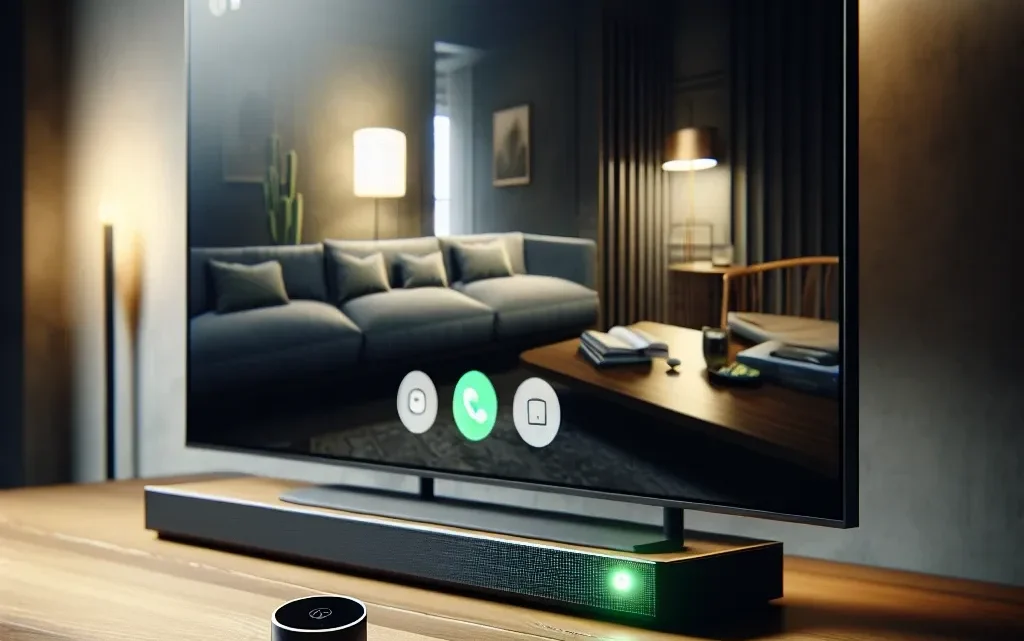 "Apple TV interface showcasing the tvOS 18 beta with FaceTime feature highlighted, illustrating new communication capabilities for Apple TV users."