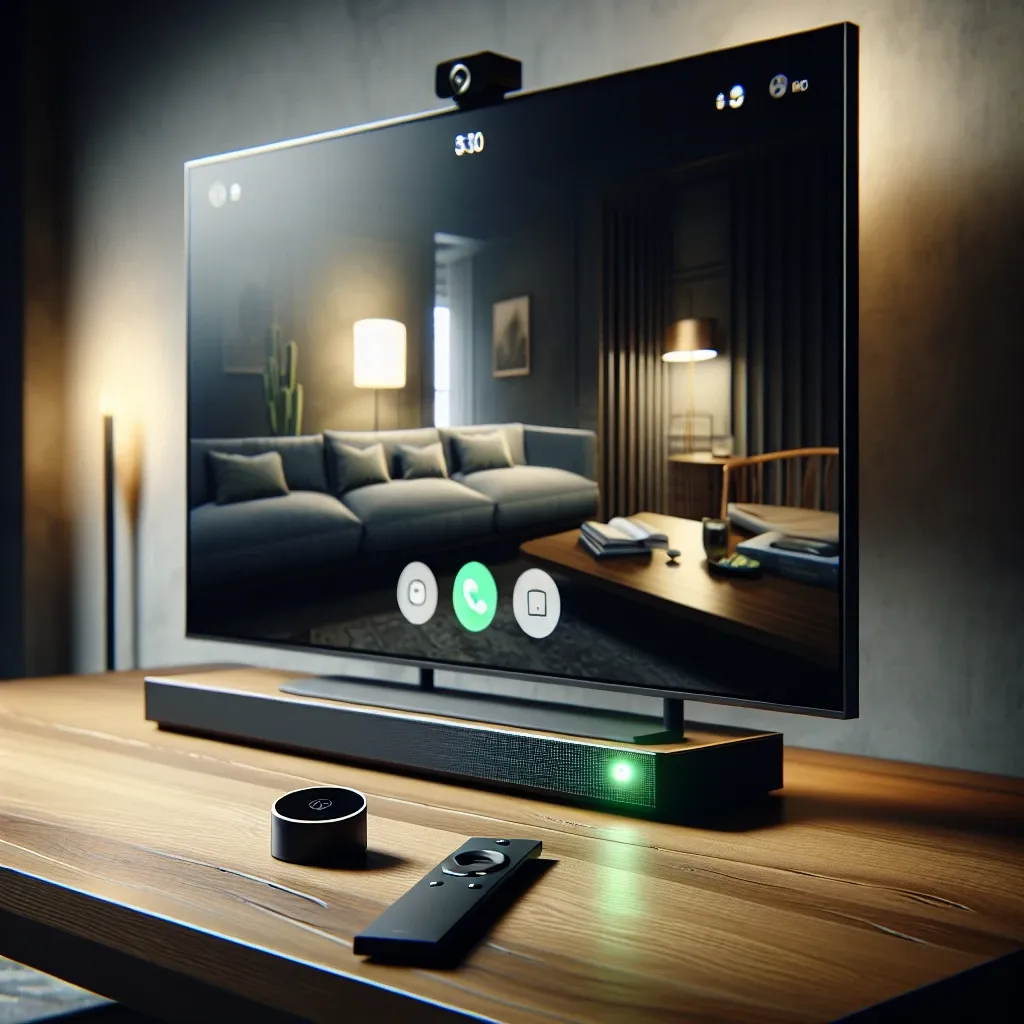 "Apple TV interface showcasing the tvOS 18 beta with FaceTime feature highlighted, illustrating new communication capabilities for Apple TV users."