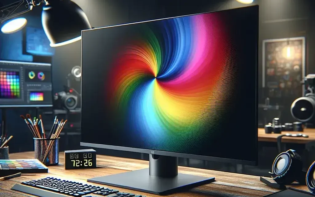 "Close-up of Sony's new OLED professional monitor showcasing vibrant colors and perfect color accuracy, highlighting its advanced technology designed for creative professionals"