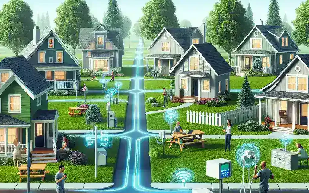 "Google Fiber technician installing high-speed internet connection in suburban home as part of expansion into 10 new U.S. markets"