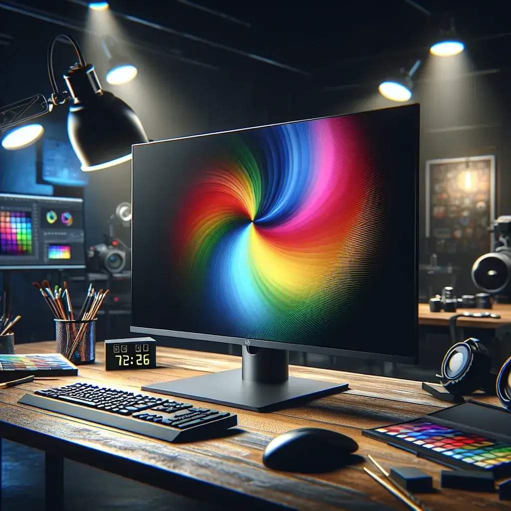 "Close-up of Sony's new OLED professional monitor showcasing vibrant colors and perfect color accuracy, highlighting its advanced technology designed for creative professionals"