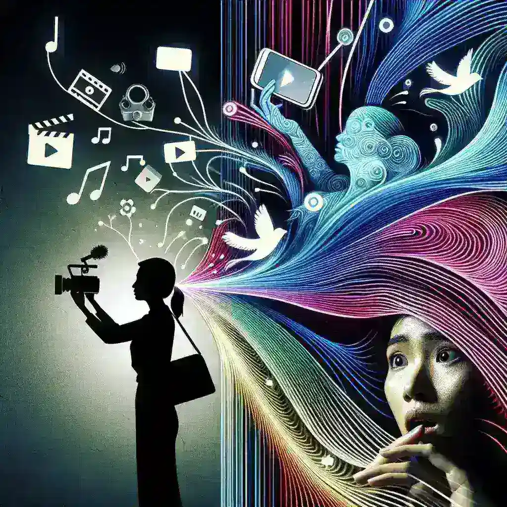 "Engaging TikTok creator showcasing innovative short video techniques, highlighting the impact of short-form content on social media engagement in the digital age."