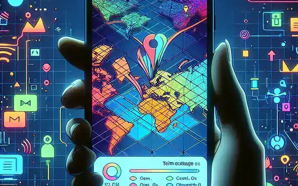 "Screenshot of T-Mobile's customer app displaying real-time outage maps, showcasing network coverage and service interruptions for enhanced user experience."