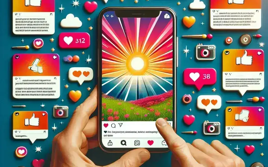 "Instagram post showcasing a split screen of different captions tested for engagement, illustrating strategies for maximizing interaction in social media marketing"