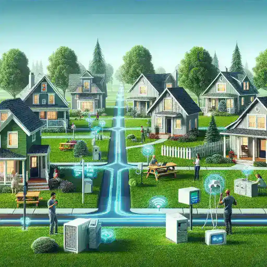 "Google Fiber technician installing high-speed internet connection in suburban home as part of expansion into 10 new U.S. markets"