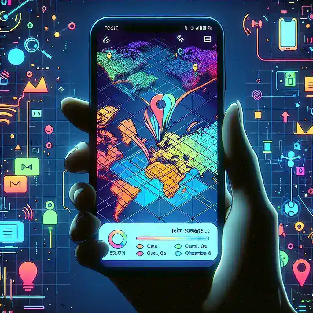 "Screenshot of T-Mobile's customer app displaying real-time outage maps, showcasing network coverage and service interruptions for enhanced user experience."